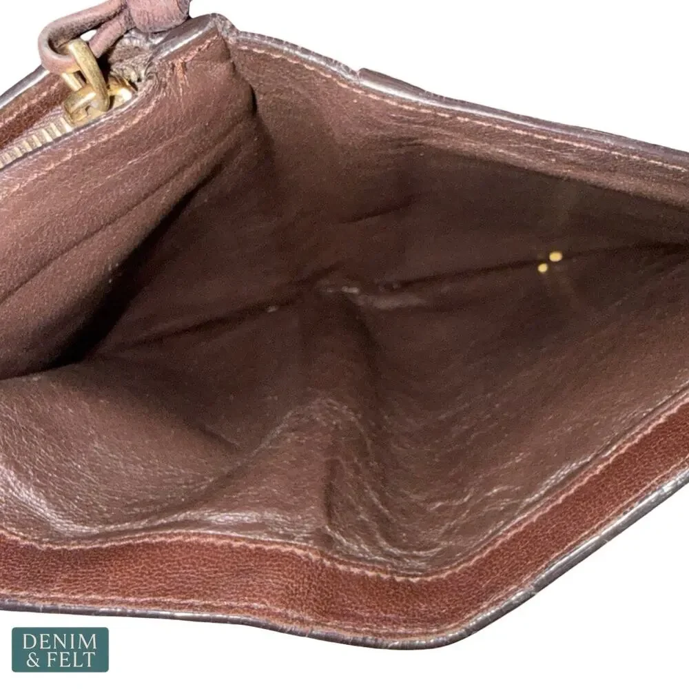Bottega Veneta Intrecciato Brown Leather Zip Around Wallet Luxury Woven‎ Classic